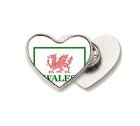 Dragon Flag Welsh Box Art Deco Fashion Heart Metal Pin Brooch Clip Love