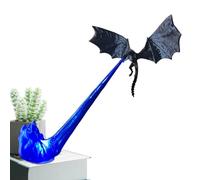 Dragon Flame Book Nook, 3D Printed D-ragon Statue Tabletop Ornament Book Nook, Dragon Bookends, Dr-agon Statue Decorative, Fire Breathing Drago-n BookNook, Bookshelf Decor for Fantasy Lovers