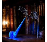Dragon Flame Book Nook 3D Printed LED Lighting Decor Resin Material Miniature Bookshelf Insert Desktop Ornament for Book Lovers Home Bookcase Bedroom Study Decoration Gift