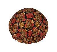 Dragon Flower Shower Caps For Women,Waterproof Reusable Shower Hair Caps Bath Caps Turban Shower Cap For Girls