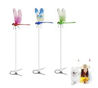 Dragon Fly Clips For Bugs Repellent,Dragonfly Clips to Keep Bugs Away, Humming Bird Stakes Fake, Plastics Garden Stakes Decor Yard Ornaments,Fly Scare Devices for Indoor Outdoor (3PC)