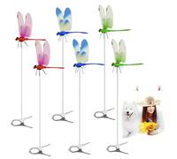 Dragon Fly Clips For Bugs Repellent,Dragonfly Clips to Keep Bugs Away, Humming Bird Stakes Fake, Plastics Garden Stakes Decor Yard Ornaments,Fly Scare Devices for Indoor Outdoor (6PC)