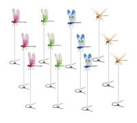 Dragon Fly Clips For Bugs Repellent,Dragonfly Clips to Keep Bugs Away, Humming Bird Stakes Fake, Plastics Garden Stakes Decor Yard Ornaments,Fly Scare Devices for Indoor Outdoor (12PC)