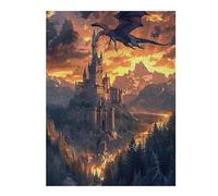 Dragon Flying Castle 500-piece Jigsaw Puzzle Bundle Family Puzzle Lovers Brain Training Mindful Activity Spring Recycled Cardboard 500 PCS