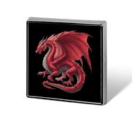 Dragon Flying Redcolor Square Enamel Brooch Pin Button Badges Decoration Hat Clothing Bag Accessories Gift Crafts