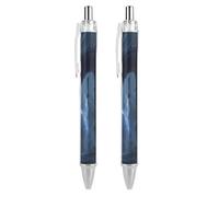 Dragon Fox Wildlife Retractable Ballpoint Pen Black Ink Ball Point Pen Work Pens 2 PCS