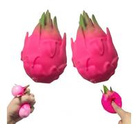 Dragon Fruit Fidget Toy,Dragon Fruit Squish Toy,Soft Silicone Fruits Stress Balls Fidget Sensory Toys,Easter Basket Stuffers,Soft Squeez Decompression Dough Sensory Toys for Easters Party Favors