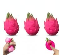 Dragon Fruit Fidget Toy,Dragon Fruit Squish Toy,Soft Silicone Fruits Stress Balls Fidget Sensory Toys,Easter Basket Stuffers,Soft Squeez Decompression Dough Sensory Toys for Easters Party Favors