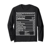 Dragon Fruit Nutrition Facts Minimal Nerdy Foodie Design Long Sleeve T-Shirt