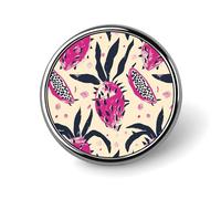 Dragon Fruit Pattern Brooch with Button Design, Funny Backpack Pins for Women, Personalized Brooch Pins for Men, Round Badge for Hat, Cute Badge Holders for Activity