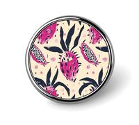 Dragon Fruit Pattern Lapel Pin for Men Brown And Green Pattern Fashion Brooch Pin -Cute Enamel Badges, Aluminum Alloy Metal Pinback for Hats, Shirts, Bags, Jackets & Accessories (1 Inch Round Button P