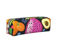 Dragon Fruit Seeds Pencil Case Portable Cylindrical Pencil Pouch with Zipper Leather Cosmetic Pouch Bag
