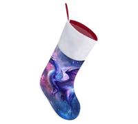 Dragon G-alaxy Christmas Stockings White Plush Cuff Cute Xmas Tree Decorations for Holiday Party