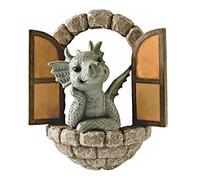 Dragon Garden Ornaments Outdoor Courtyard Dinosaur Sculpture Garden Dinosaur Wall Decor Fairy Dinosaur for Tree Open the Window