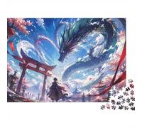 Dragon Gate Cherry Jigsaw Puzzle, 1000 Pcs Indoor Adult Game | 70x50cm Cardboard, Brain Workout, Tight Puzzle Fit, Art Admirers, Stress Reduction