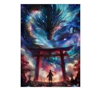 Dragon Gate Night Jigsaw Puzzle, 1000 Pcs For Adults | 52x38cm Cardboard, Brain Workout, Birthday Gift, Focus Improvement, Smooth Surface Finish