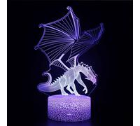 Dragon Gifts Kids Night Light, Colors with Remote 3D Optical Illusion Kids Lamp As A Pefect Gifts for Boys and Girls GOT(Color : Purple-1)