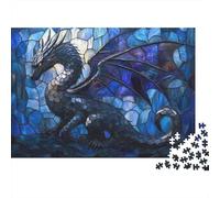 Dragon Glass Mosaic Jigsaw Puzzle, 1000 Pcs For Adults | 38x26cm Puzzle Fans, Birthday Gift, Cardboard, Mood Calming, Tight Puzzle Fit
