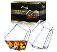Dragon Glassware Diamond Whiskey Glasses, Premium Designer Tumblers for Whisky, Bourbon, Scotch, 300 ml, Gift Boxed - Set of 2