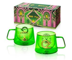 Dragon Glassware x Wicked Ozpresso Cups - 8 oz Espresso Cups Set of 2 - Insulated Double Walled Glass Coffee Mugs to Keep Beverages Hot or Cold Longer - Wicked The Movie