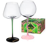 Dragon Glassware x Wicked Wine Glasses - 18 oz Crystal Wine Glass Set of 2 - Unique Drinkware Gift for Musical Lovers - Wicked Movie Gifts