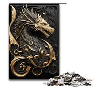 Dragon Golden Flame Jigsaw Puzzles Pieces for Adults Jigsaw Puzzles for Birthdays And Holidays 1000 PCS(75x50cm)