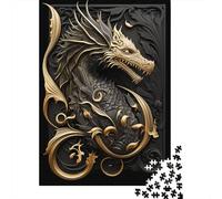 Dragon Golden Flame Puzzle Jigsaws 1000 Pieces for Adults & Teenager Age 12 Years Up Christmas Eve Gifts 1000pcs (38x26cm)