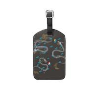Dragon Gossip Black China Leather Luggage Baggage Suitcase Tag ID Label(3Pcs)
