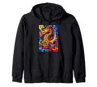 Dragon Graphic Fantasy Illustration Dragon Zip Hoodie