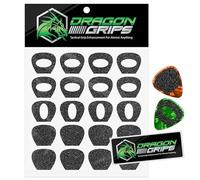 Dragon Grips Guitar Pick Grips, Pack of 20, Non Slip Guitar Picks Textured for Better Control & Endurance, Ideal for Sweaty Hands, Live Performances, & Beginners, Black