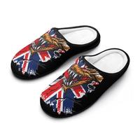 Dragon Grunge England Flag Flannel Slippers For Men Memory Foam Soft Warm Home Shoes Print 13-14（46-47）