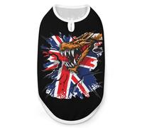 Dragon Grunge England Flag Print Dog Shirts Pet Clothes Sleeveless Tank Top for Small Puppy and Cats