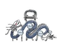 Dragon Hair Claw - Metal Grip Design, Secure Pearl Accent | Embellished Mythical Creature, Sculpted With Luxury Details, Radiant Fantasy Inspired Shapes, Hairstyle Sessions