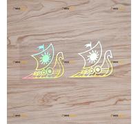 Dragon Head Viking Ship Sticker Decal Vinyl Norse Odin Nord - 2 Pack Holographic Iridescent 10.2cm - for Car Boat Laptop Cup No Background Die-Cut 0219a5