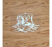 Dragon Head Viking Ship Sticker Decal Vinyl Warrior Helmet Norse Odin Nord - White 15.2cm - for Car Boat Laptop Cup No Background Die-Cut