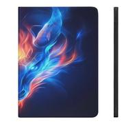 Dragon Head with Flame Printed Tablet Cases Compatible with iPad Series Pencil Holder Slim Trifold Stand Protective Cover
