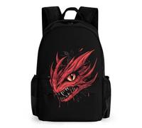 Dragon Heads Casual Laptop Backpack with Side Pockets Large Capacity Travel Rucksack Lightweight Computer Bag