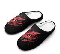 Dragon Heads Women's Cotton Slippers Winter Indoor Outdoor House Shoes Gift for Travel Bedroom Hotel 11-12（42-43）