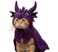 Dragon Hoodie Set Hand Knitted Cosplay Apparel Funny Adjustable Outfit Small Knitted For Cats Hoodie Pets Dogs Easy-On