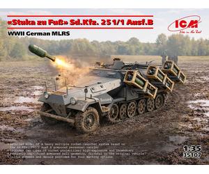 Dragon ICM 35107 1:35 Stuka On Foot Sd.Kfz. 251/1 Ausf.B WW II MLRS Kit - New
