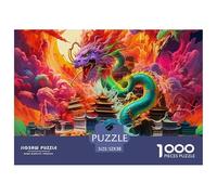 Dragon Immersive Jigsaw Puzzle Designed to Encourage Patience And Clarity, Centred Around Fantasy with A Calm And Modern British Aesthetic 52x38cm/1000pcs
