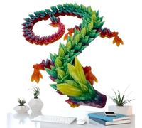 Dragon in Egg - Articulated Crystal Dragon | Dragon Egg ADHD Fidget Toys | 11.8inch Joint Mobility Christmas Halloween Decoration Ornament, Crystal Dragon Printed For Home Car Desk