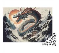 Dragon in Snowy Mountain 1000 Pieces Puzzle ForAdults Kids Colorful Mountain Snow Dragon Wall Decoration Educational Game for Men And Women Challenging Jigsaw Jigsaw Puzzles 70x50cm/1000pcs