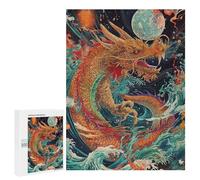 Dragon in Space Art Print Puzzle 1000 Teile Schwer Puzzle Spielzeug Lernspiel Impossible Herausforderungsspielzeug Für Erwachsene Kinder 500 PCS