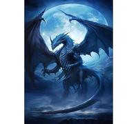 Dragon in the Moonlight - 1000-piece paper puzzle - Educational puzzle for boys and girls, 38 x 52 cm
