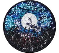 Dragon in The Moonlight Embroidered Patch to sew on/Iron on Zodiac Mythology Emblem GOT - Upgrade Clothing Patches for Jackets, Jeans, Backpacks, Hats, Shirts - 80X80 mm