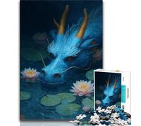 Dragon in The River 1000 Piece Jigsaw Puzzle for Adults Teens,Stress Reliever Difficult Challenge Unique Home Decor And Gifts (75x50cm)