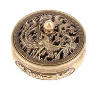 Dragon Incense Burner, Bakhoor Burner, Brass Bowl and Lid for Sticks, Cones, Wax Melts and Resin, Traditional Oriental Zen Home Decor, Supports Aromatherapy and Mindfulness