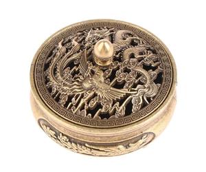 Dragon Incense Burner, Bakhoor Burner, Brass Bowl and Lid for Sticks, Cones, Wax Melts and Resin, Traditional Oriental Zen Home Decor, Supports Aromatherapy and Mindfulness