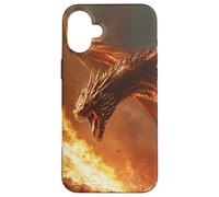 Dragon Inferno The Wrath of the Fiery Fire Medieval Fantasy Case for iPhone 16 Plus